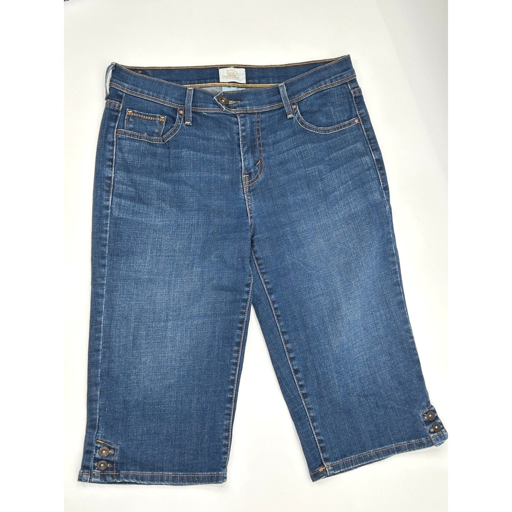 Levi's 515 Skimmer Capri Jeans Mid Rise Stretch Denim Classic 6 90S y2k Spring - Picture 2 of 12